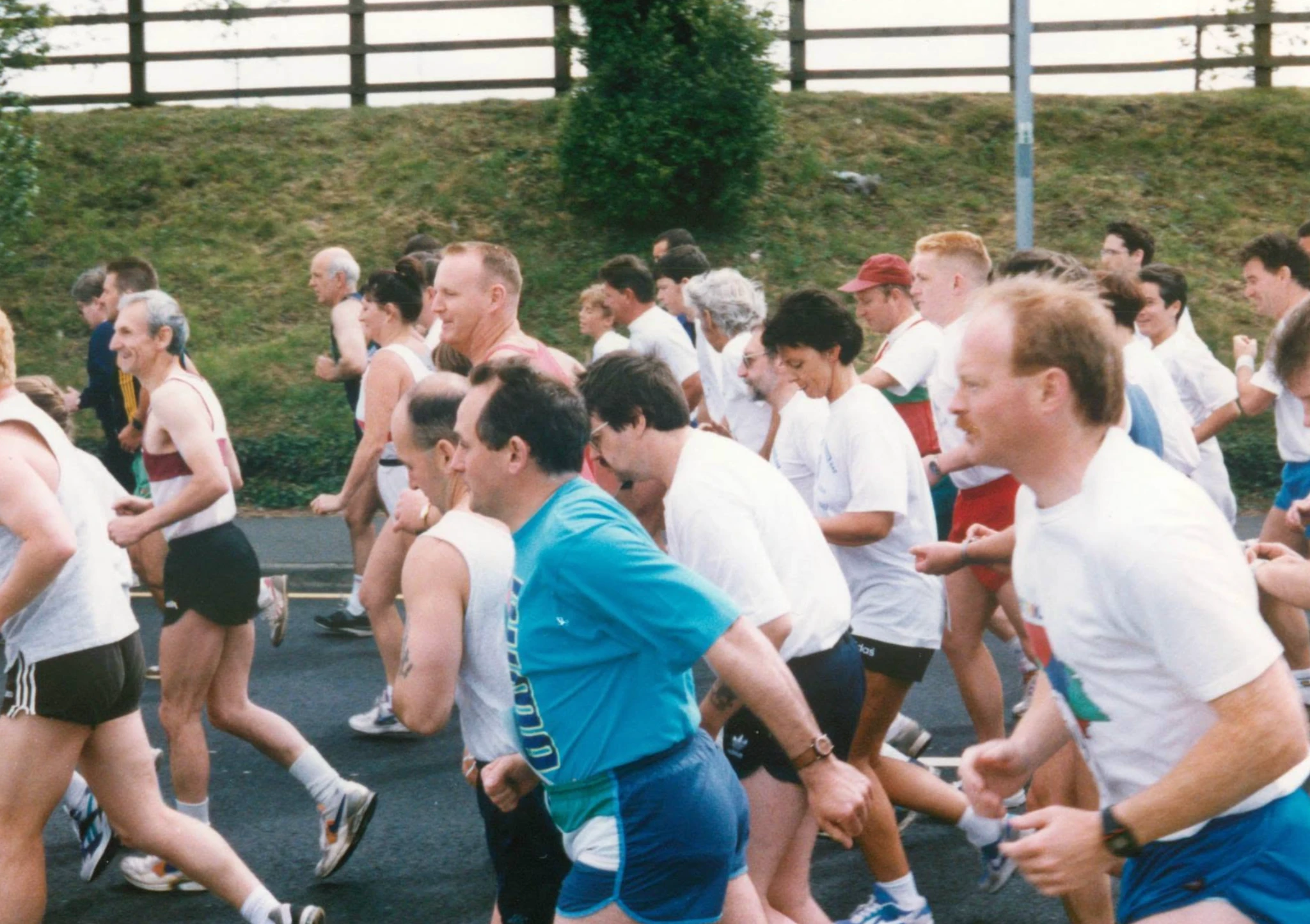 Runners setting off together at a historic Gorseinon race