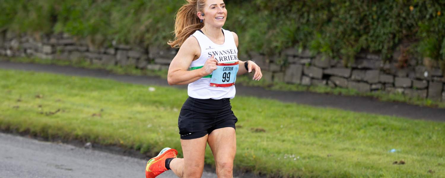 A lead runner on the Gorseinon 10K course
